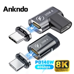 ANKNDO Adattatore per caricabatterie magnetico di tipo C a ricarica rapida da 140 W per convertitore cavo magnetico MacBook Connettore cavo USB C 40 Gbps 8K