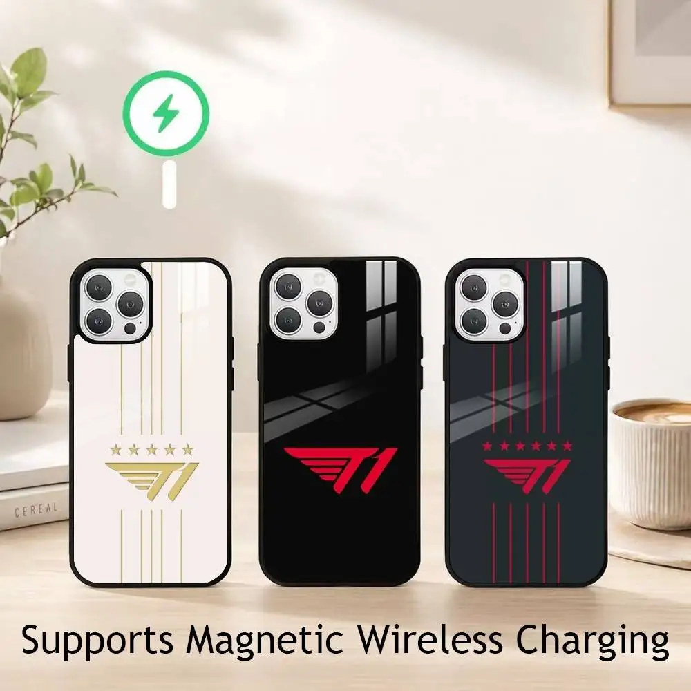 

Esports T1 Logo Phone Case For iPhone17,16,15,14,13,12,11 Plus,Pro Supports Magnetic Wireless Charging