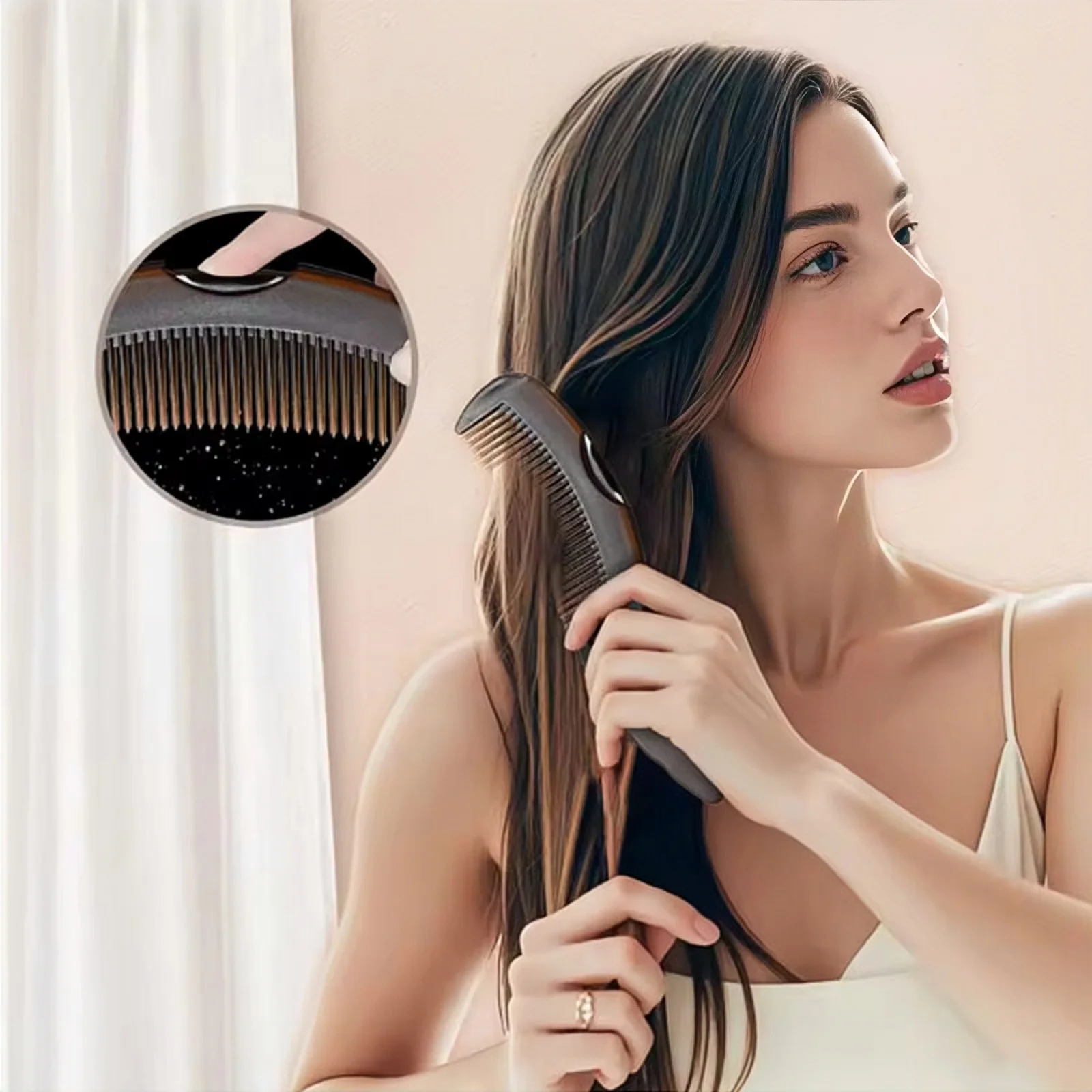 

1-Piece/2-Piece/3-Piece Set of Press-Type Energy Combs for Cleaning, Removing Dandruff and Grease, Portable Hollow Combs for Removing Oil and Fat Particles, No-Wash Hair Styling Combs