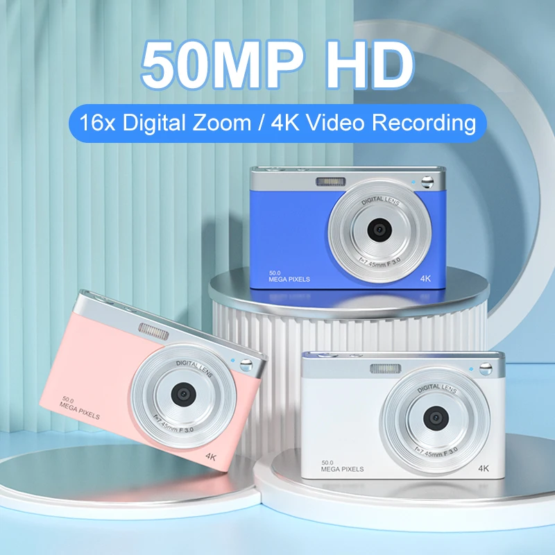 50MP Digitalkamera für Fotografie 16X Zoom 4K Vlogging Camcorder Videorecorder 2,88