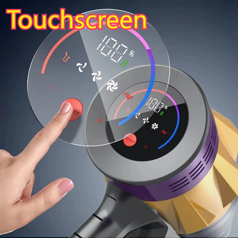 مكنسة كهربائية لاسلكية محمولة باليد IDEACH V18 550W 55kPa، شاشة لمس ذكية، 3 أوضاع طاقة، بطارية قابلة للإزالة، مكنسة كهربائية للمنزل