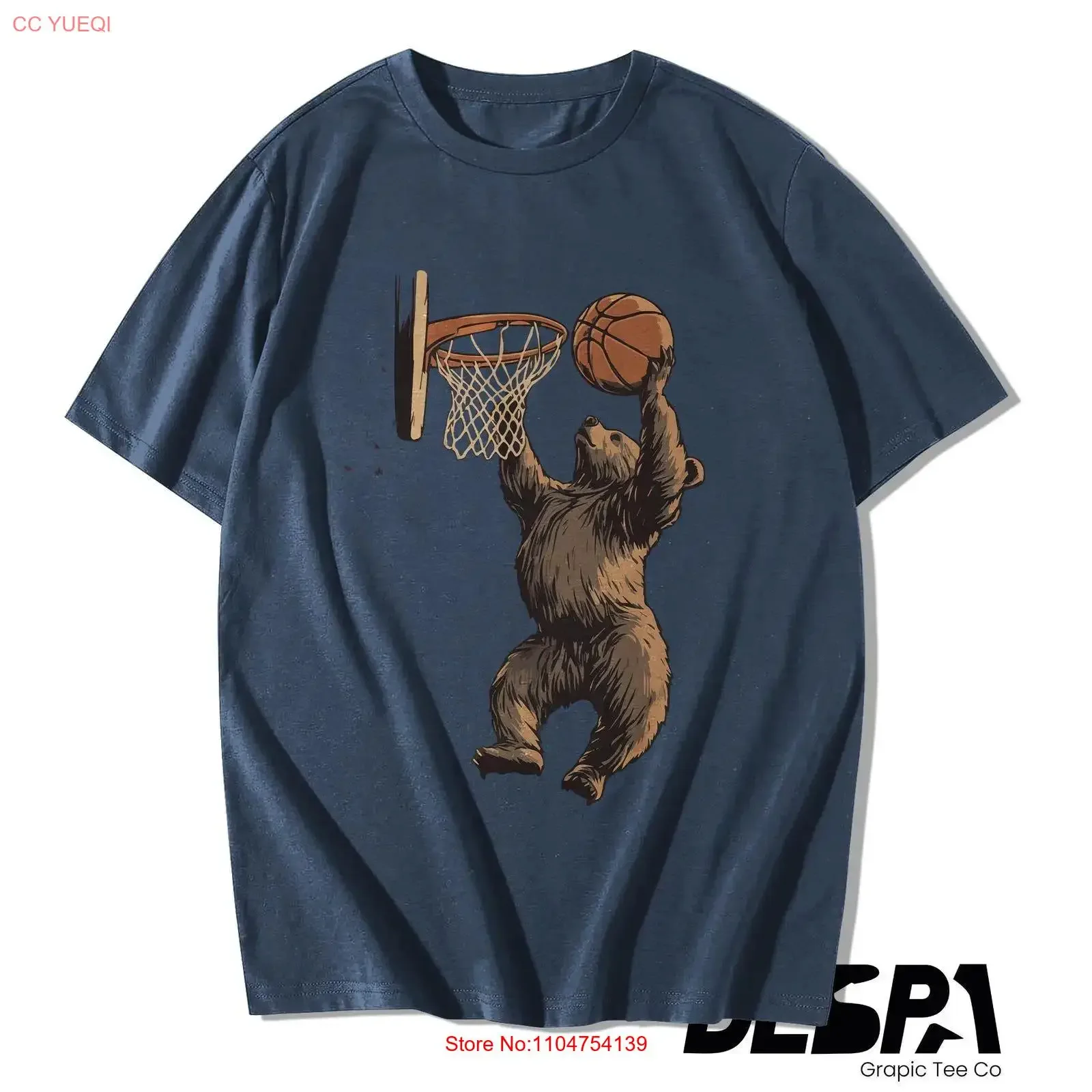 Basketball Bear T shirt Dunking for Sports and Animal Lovers  GifT Cute Top Fan vintage Washed streetwear Unisex Slightly