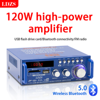 Home Car Amplifier Bluetooth-Compatibility 5.0 2 Channel Surround Sound FM USB Remote Control Mini HIFI Digital Amplifier Stereo
