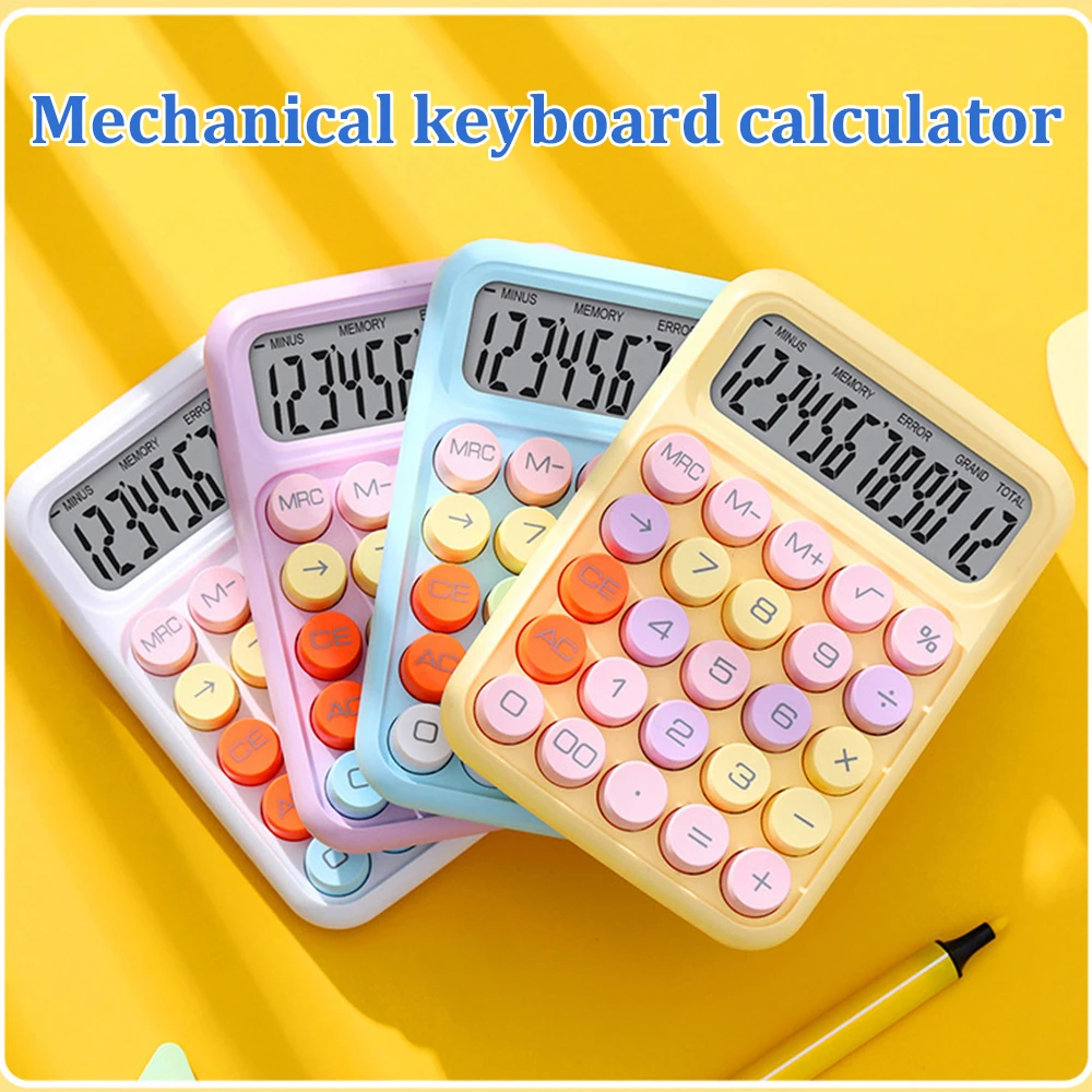 New Calculator Portable Mechanical Buttons Calculator Easy To Use For Office School Home Vintage Desktop Stationery