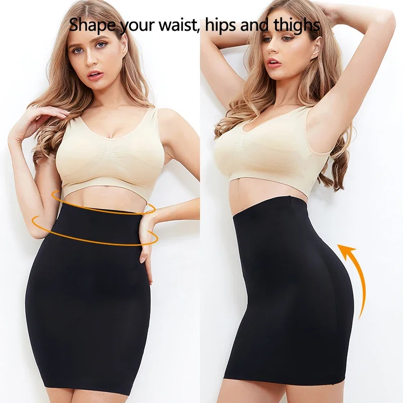 Vrouwen Half Slips Voor Onder Jurken Hoge Taille Onderrok Naadloze Rok Shapewear Tummy Controle Body Shaper Afslanken Ondergoed