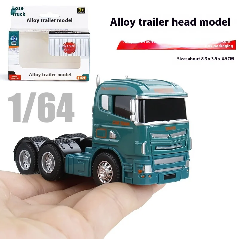 1:64 Alloy Truck Cab Model, Retro Style with Pull-Back Motor Action, Perfect Kids Toy, Miniature Collector's Item