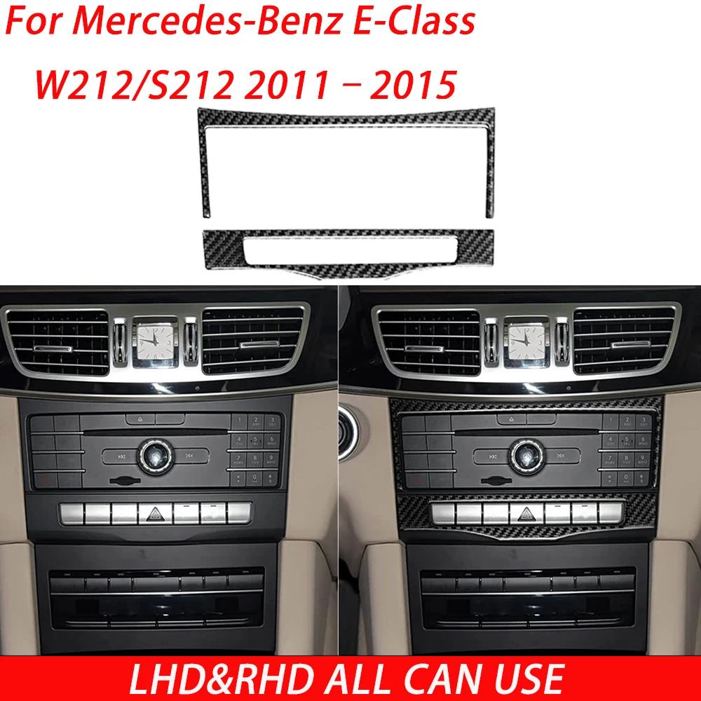 For Mercedes-Benz E-Class W212 S212 2011–2015 Carbon Fiber Center Console CD Trim Car Interiors Accessories Decoration Stickers