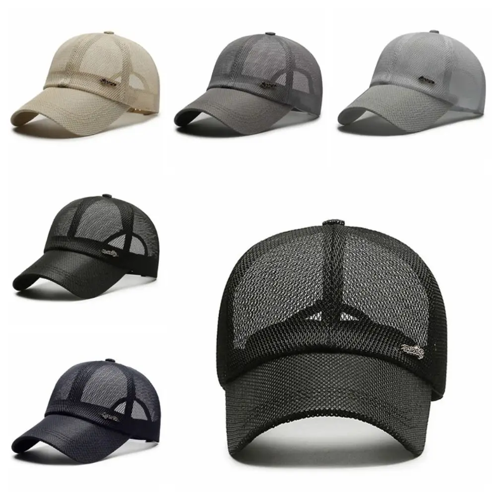 

Sun Hats Quick-dry Letter Mesh Baseball Cap Breathable Lightweight Snapback Hat Comfortable Translucent Sports Mesh Caps Outdoor