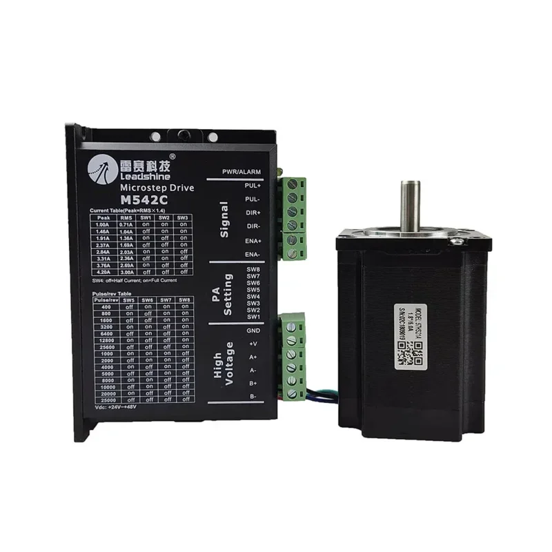 Leadshine 2 fases Nema23 57 Series 57HS21A Kit de motor paso a paso M542C controlador voltaje de entrada VDC20-50V