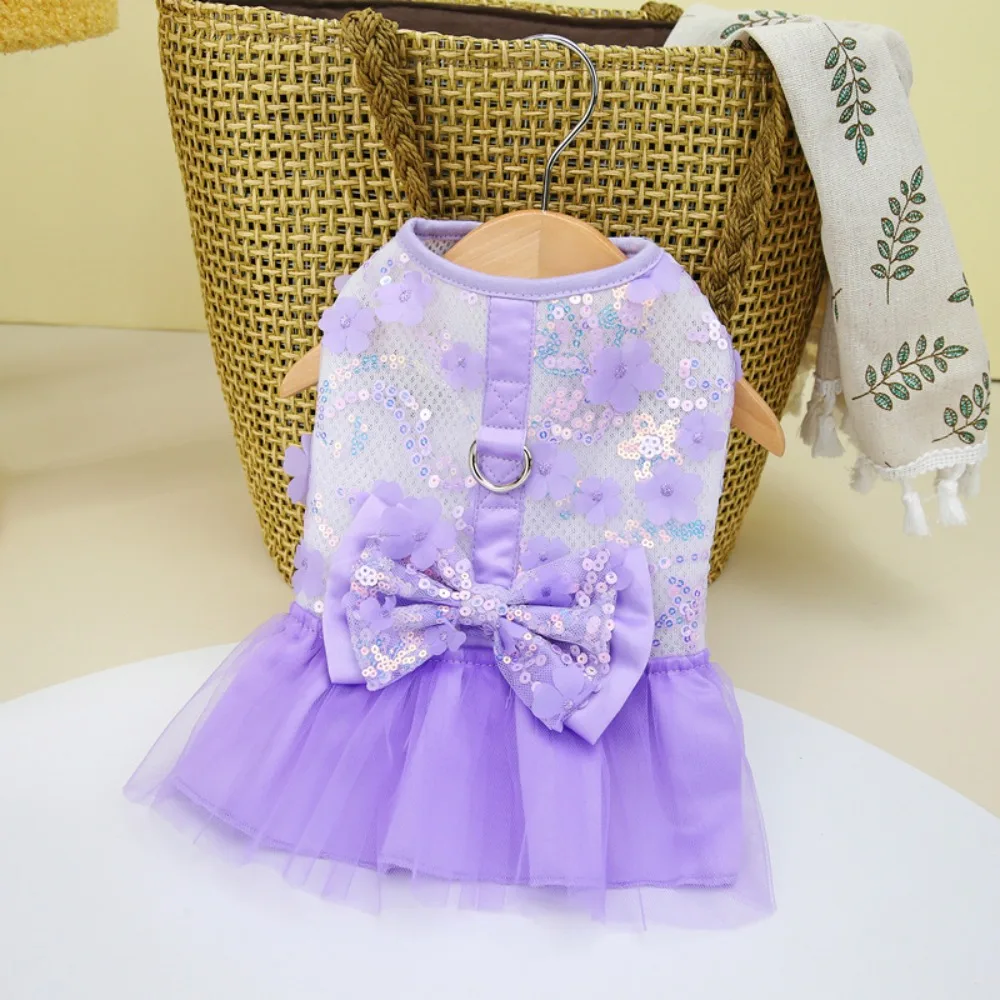 

Pet Chest Strap Sweet Summer Pet Princess Skirt Soft Cute Dog Dress Breathable Thin Design Dog Vest Harness Chihuahua Poodle