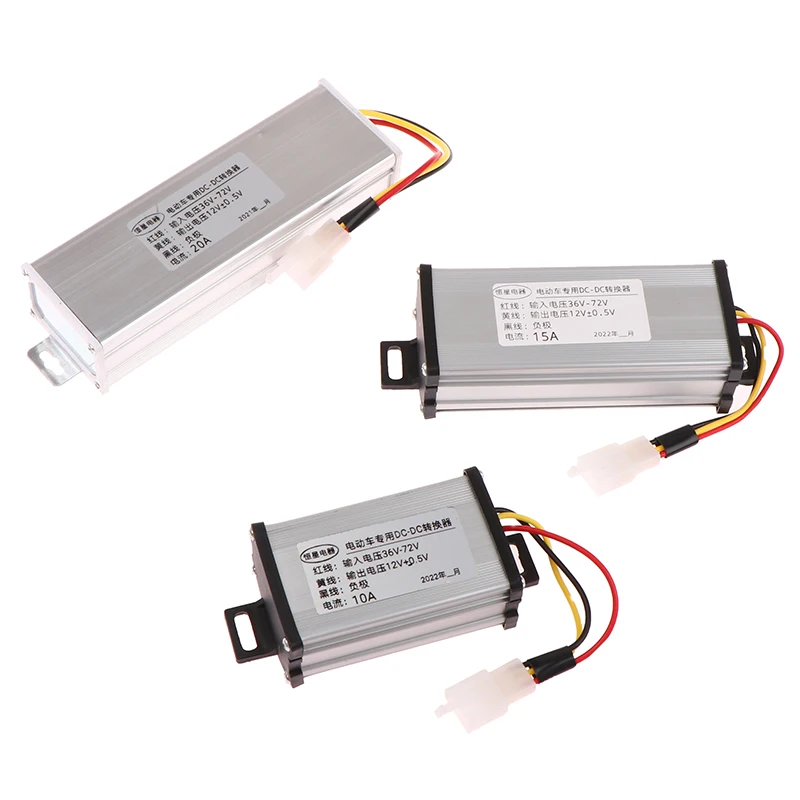 [New] Hot sale 1PC DC 36/48/60/72V To 12V 10A 15A 20A 180W Electric Vehicle DC Converter Electric Power Transformer