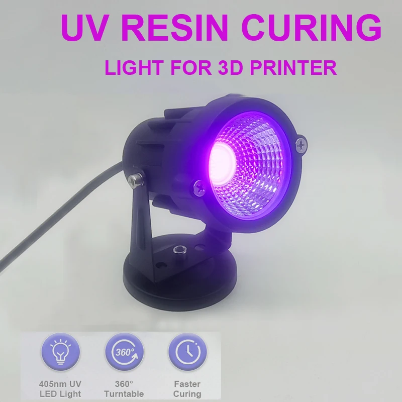 UV Resin Curing Light Spotlight 405nm LED UV Curing Lamps for 3D Printing Circuit Board Repair Shadowless Glue Epoxy Resin