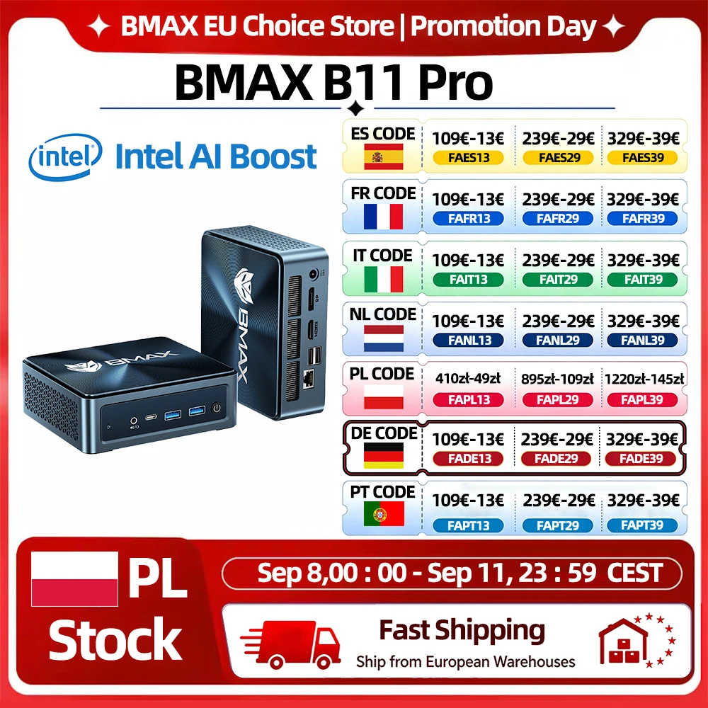 Mini PC BMAX B11 Pro 512GB SSD