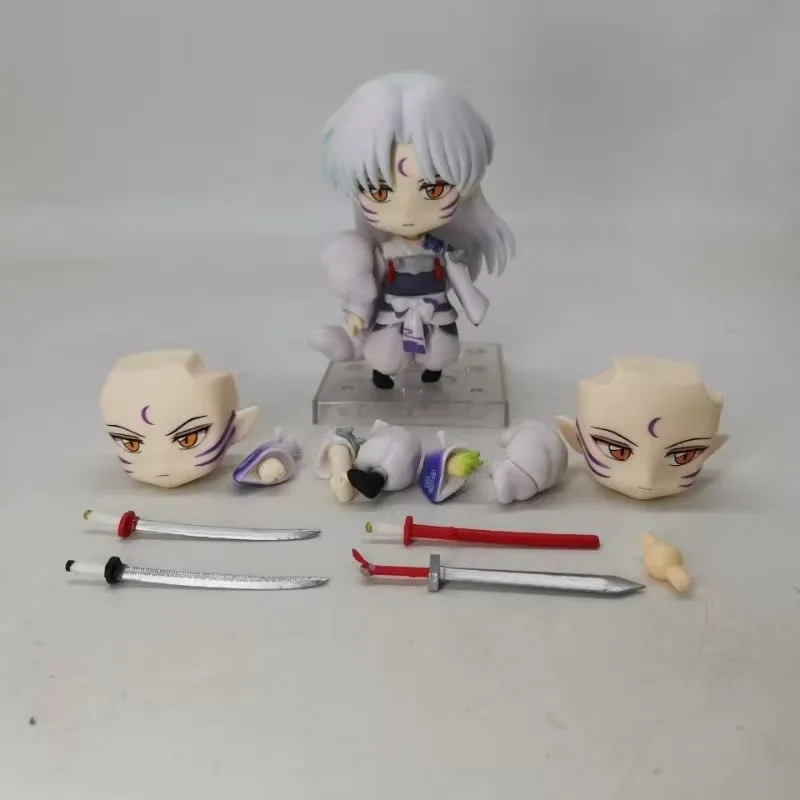 New 10CM InuYasha Q version Nendoroid 1300#InuYasha #1514 Sesshomaru movable face-changing doll boxed figure model ornaments