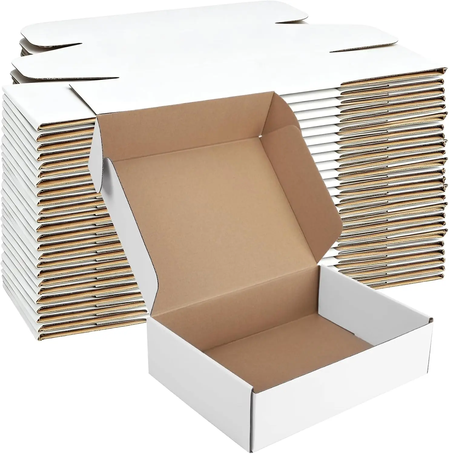 

25 Pack 12x9x4 Shipping Boxes for Small Business, White Corrugated Cardboard Mailer Boxes with Crush-Resistant Build
