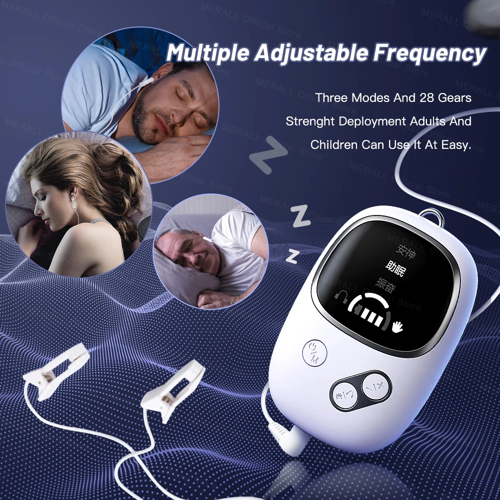 CES Sleep Aid Device Ear Clip Sleep Device Relax Anxiety Insomnia Hypnosis Soothing Sleeper Therapy Insomnia Help Sleep