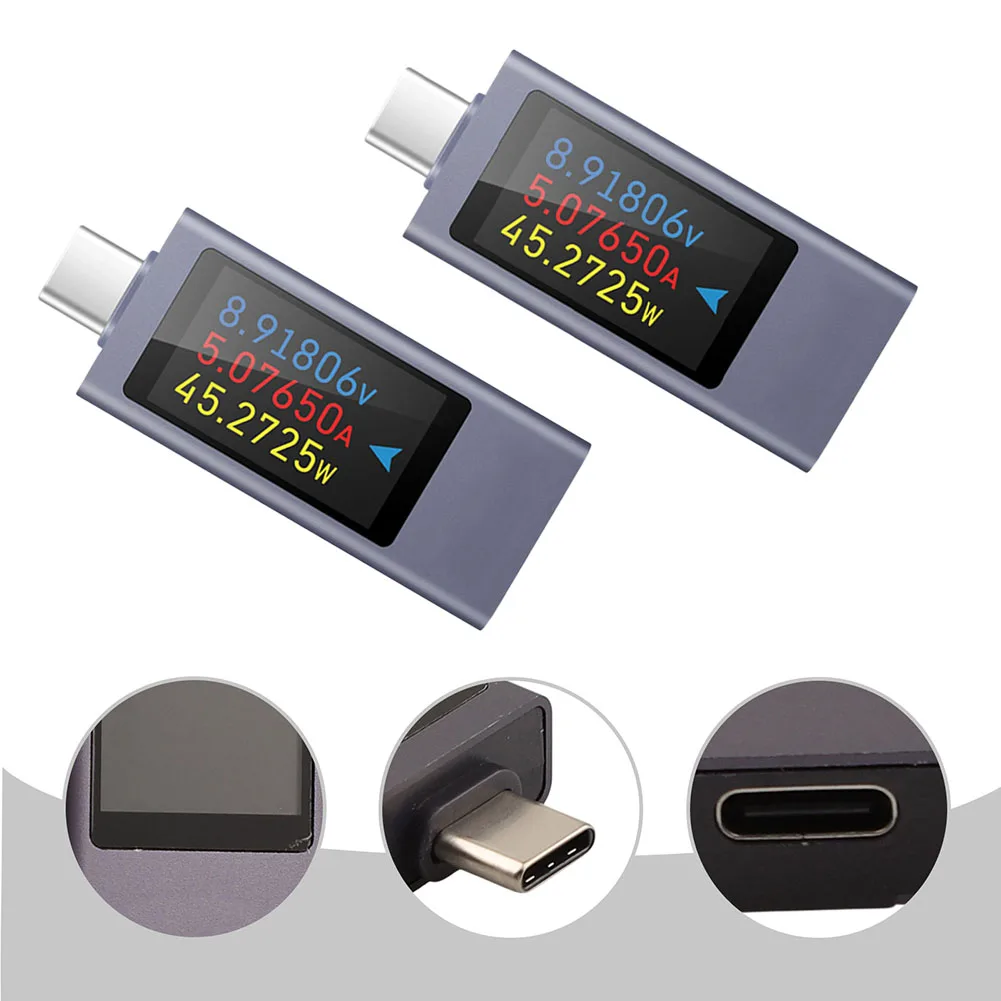 2 قطعة 240 واط USB C تستر متر شحن الهاتف تستر متر الجهد الحالي متر KWS-2303C الألومنيوم الهاتف المحمول شحن الكاشف