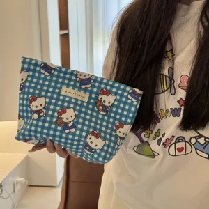 Sanrio Hello Kitty Cartoon Bag Cosmetic Kitty Cat Impresión al aire libre Bolsas de almacenamiento de viajes Lindos Kawaii Cosmetic Bag Gots 12 mejores ventas de la caja de iPad de Sanrio - №7