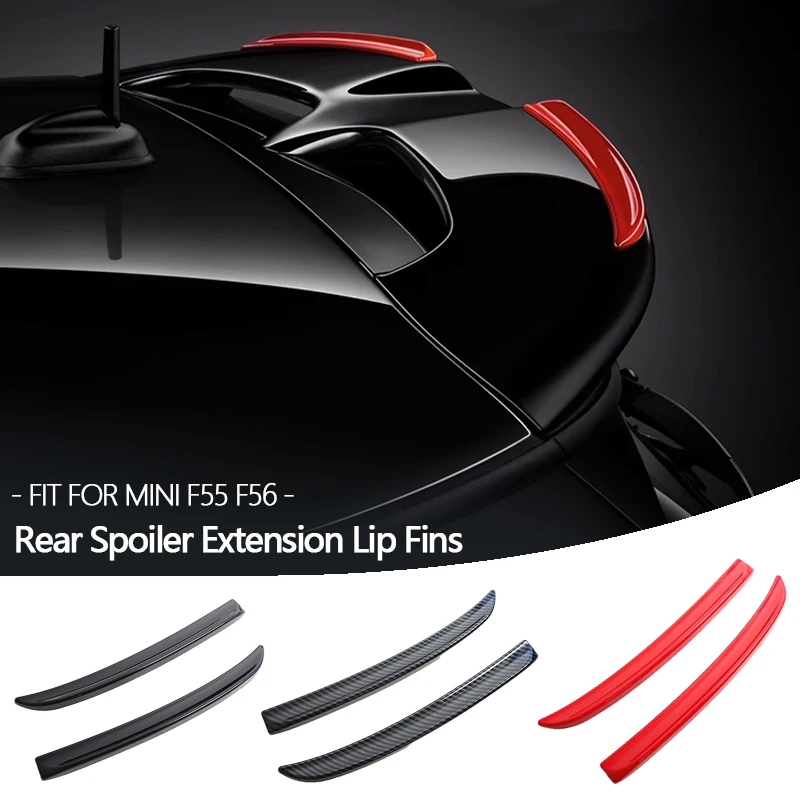 

Высококачественный автомобильный задний спойлер, удлинитель губ, плавники для Mini Cooper F55 F56 S/JCW 2014+, углеродное волокно, черный, красный цвет, автозапчасти