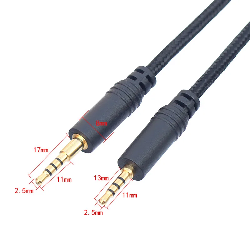 0.5m 2m 3m  4 Pole 2.5mm Jack 17mm to 2.5mm Jack  11mm  Audio Video Cable For Xiaomi TV Speaker