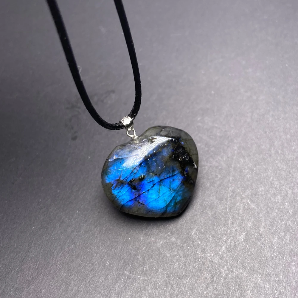 

Настоящее натуральное сердце, лабрадорит, кулон, серебро 925, ожерелье, драгоценный камень для женщин, подарок на день рождения