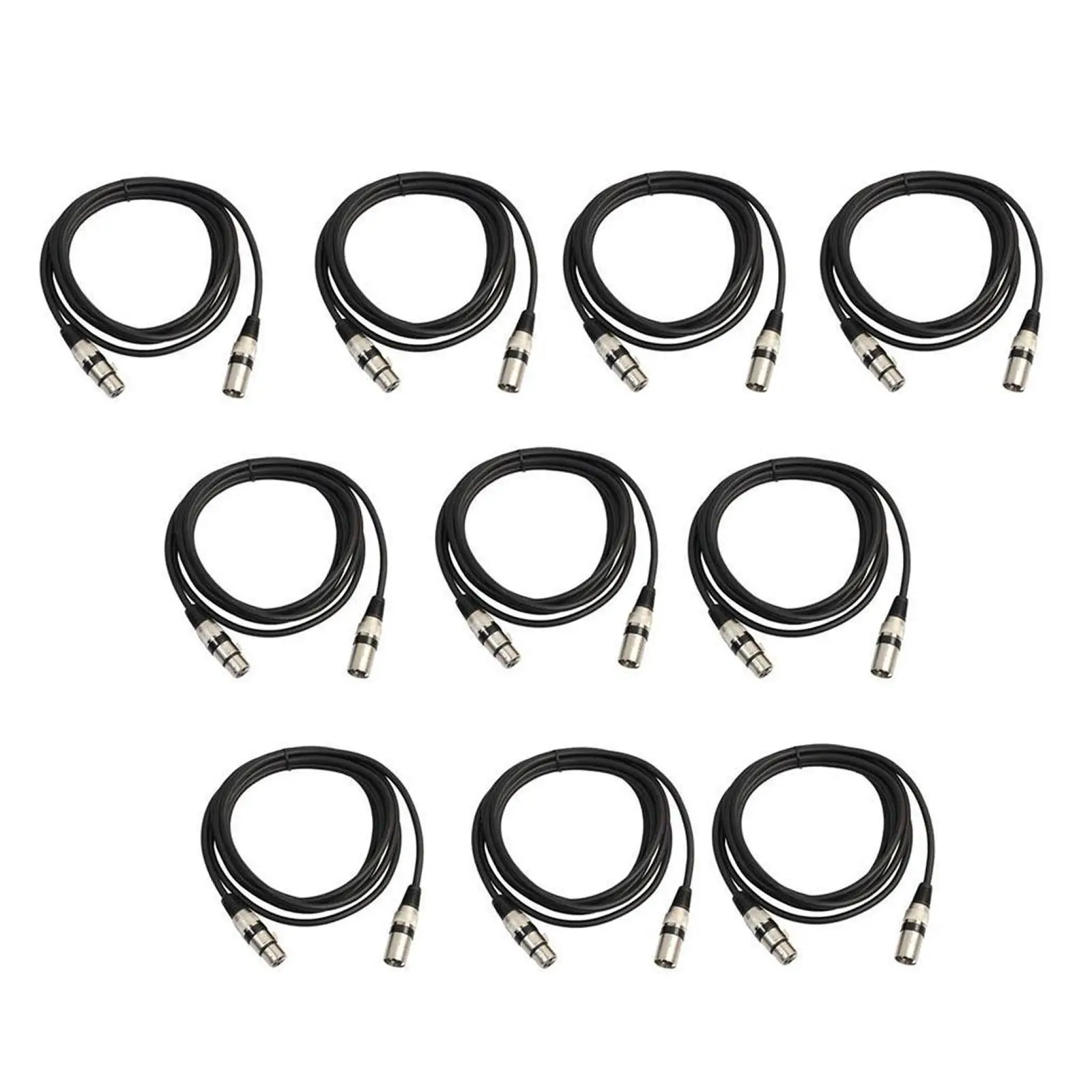 XLR Patch Cable Braided Shielded Microphone Lead Alloy 3 Meter Audio Cord for Power Amplifier Headphone Mixer