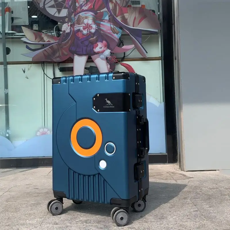 Moda moldura de alumínio bagagem de viagem silenciosa mala de carrinho de grande capacidade mala de 20 polegadas carry on caixa de senha de 24 polegadas