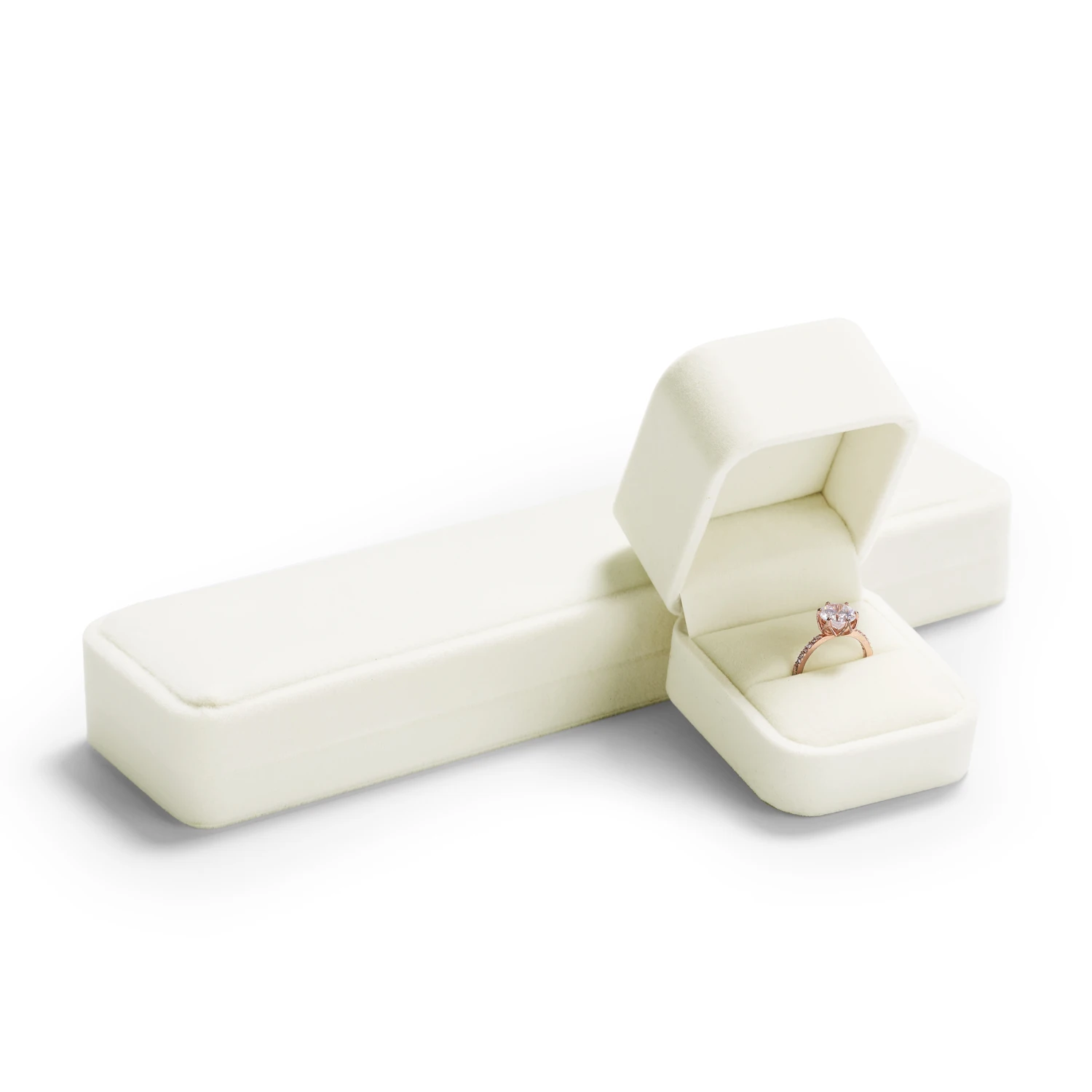 صندوق خاتم مخملي أخضر من FANXI، منظم مجوهرات أنيق مع بطانة ناعمة، صندوق مجوهرات مثالي لعرض الخواتم وصندوق هدايا للتخزين