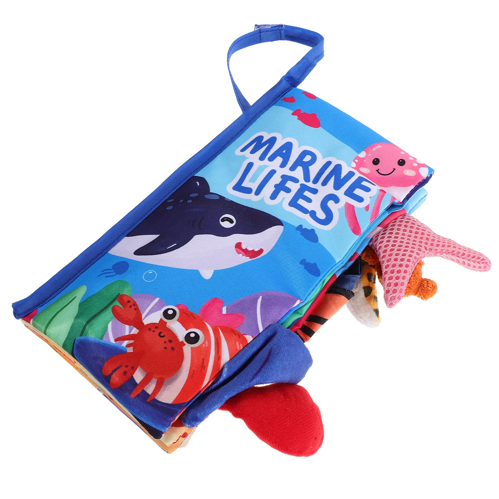 كتاب قماش مجعد للأطفال على شكل محيط، كتاب أنشطة تعليمي من القماش الناعم لحديثي الولادة، خفيف الوزن ومحمول للرضع في وقت مبكر