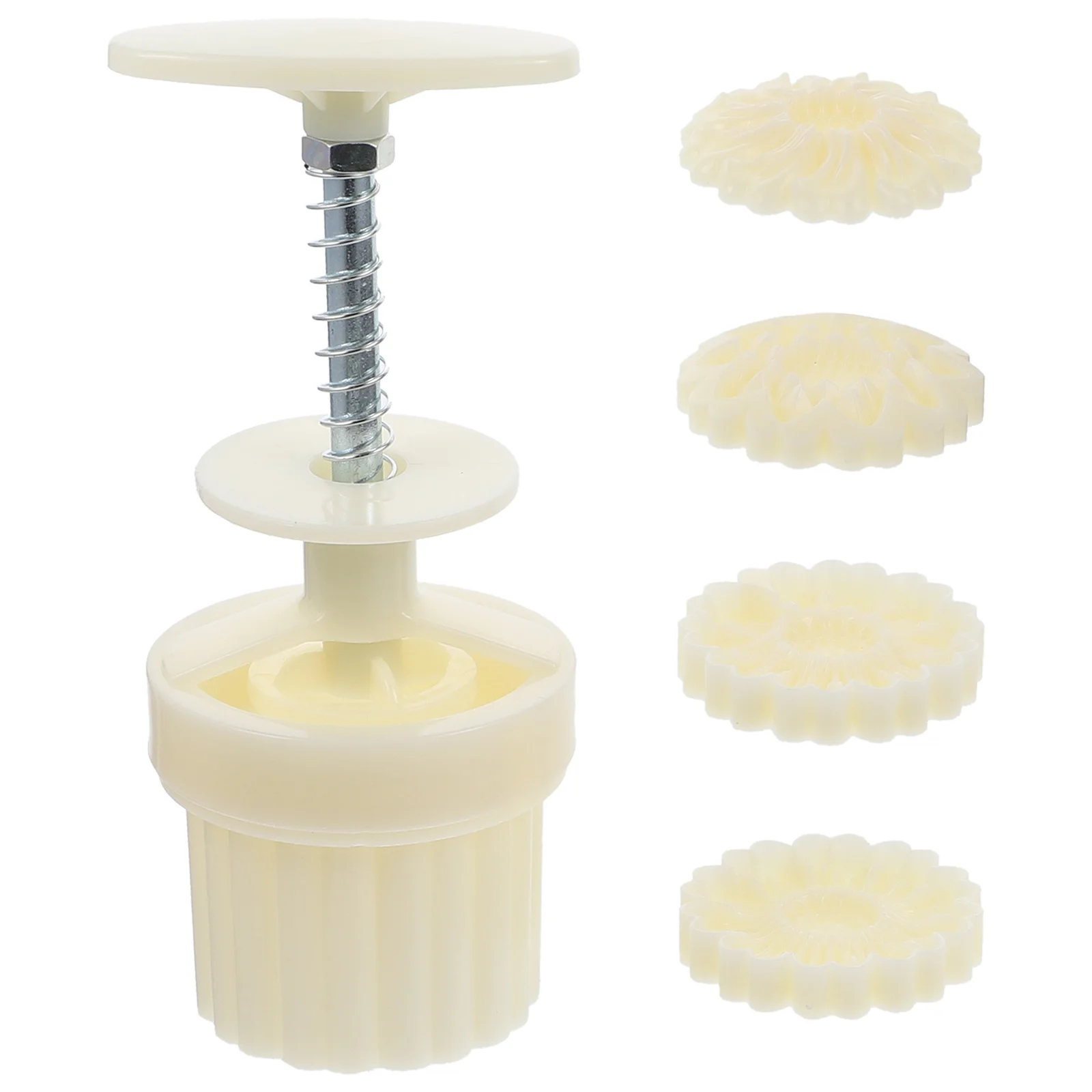 

1 set 1 Set Of Moon Cake Molds Hand Pressed Flower Design Green Bean Cake Maker Reusable Baking Tool For Diy Cookies Chocolate