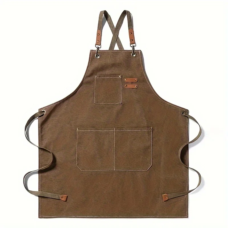 Canvas Cooking Apron with Hand Wipe & Tool Bag – Adjustable, Durable Fabric for Kitchen, BBQ, Restaurant, Chef Apparel