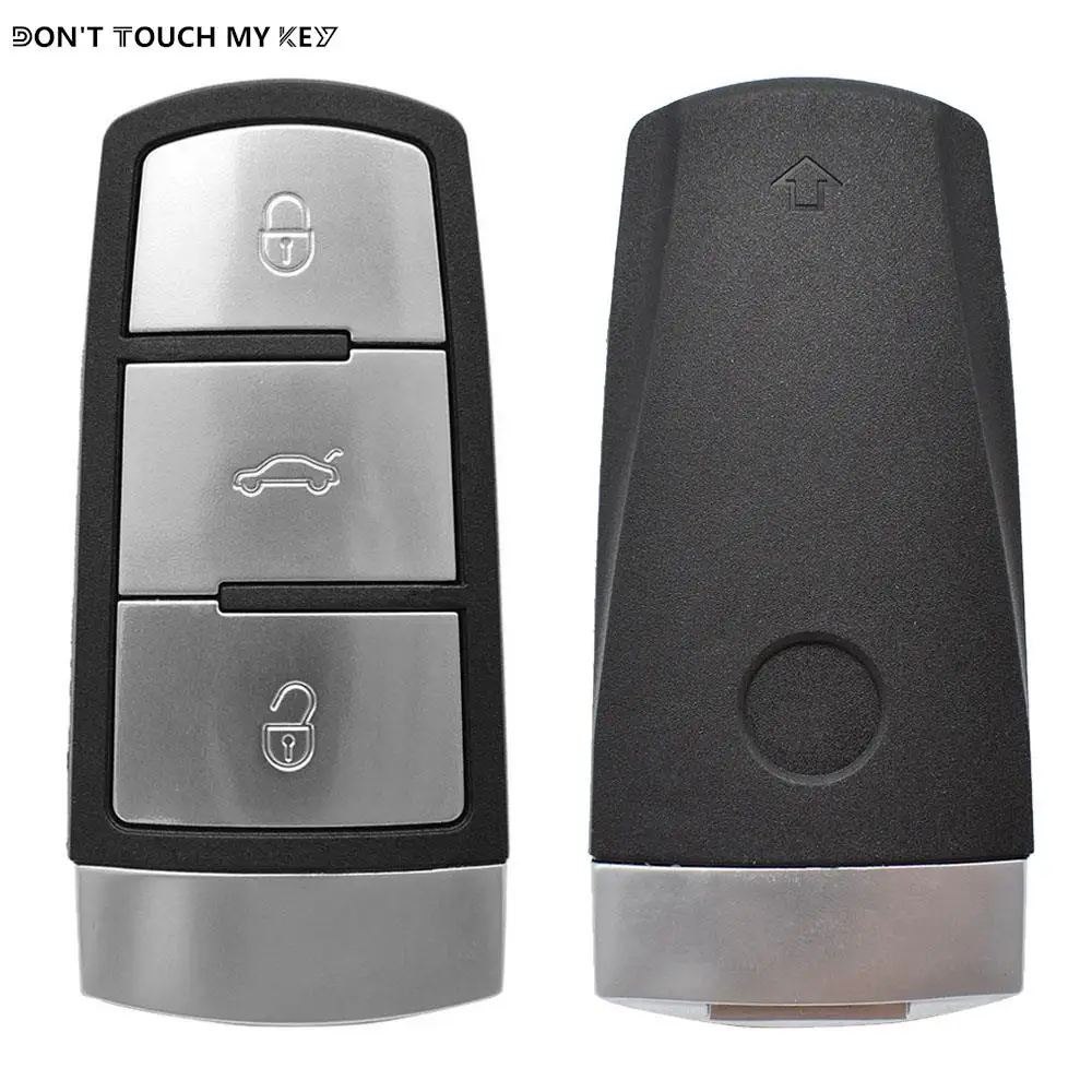 3 Button Remote Car Smart Key Fob Case Shell + Blade for VW Volkswagen Passat CC B6 B7 3C Magotan 2005+ Replacement Repair Kit