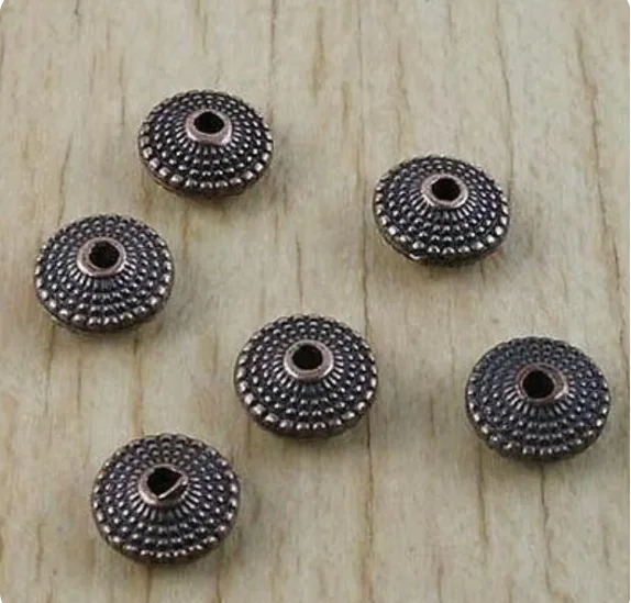 30pcs 8.3*3.7mm hole 1.63mm antiqued copper  oblate spacer beads HWH2911