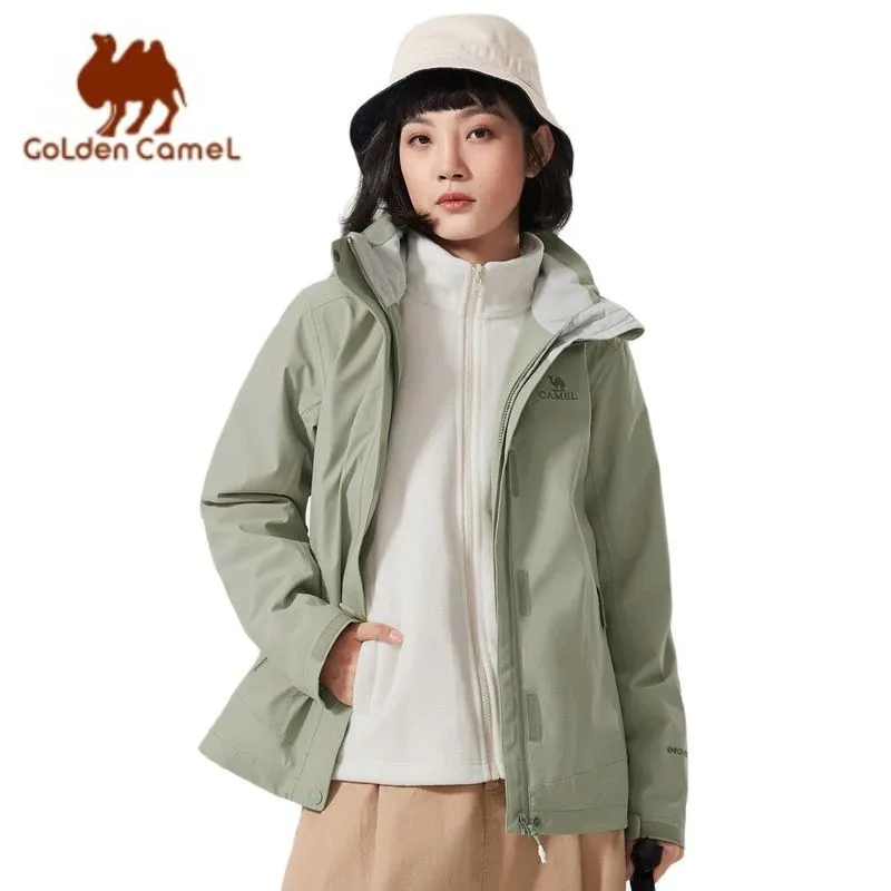 

GOLDEN CAMEL Hiking Jackets Women's Windbreakers Detachable Fleece Jacket for Men 2023 Winter Coats Waterproof Mountaineering