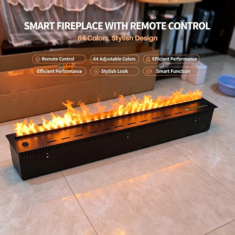 Multicolor 3D Simulated Flame Atomized Fireplace For Home Use, Decorative Fireplace, Electronic Steam Humidifier