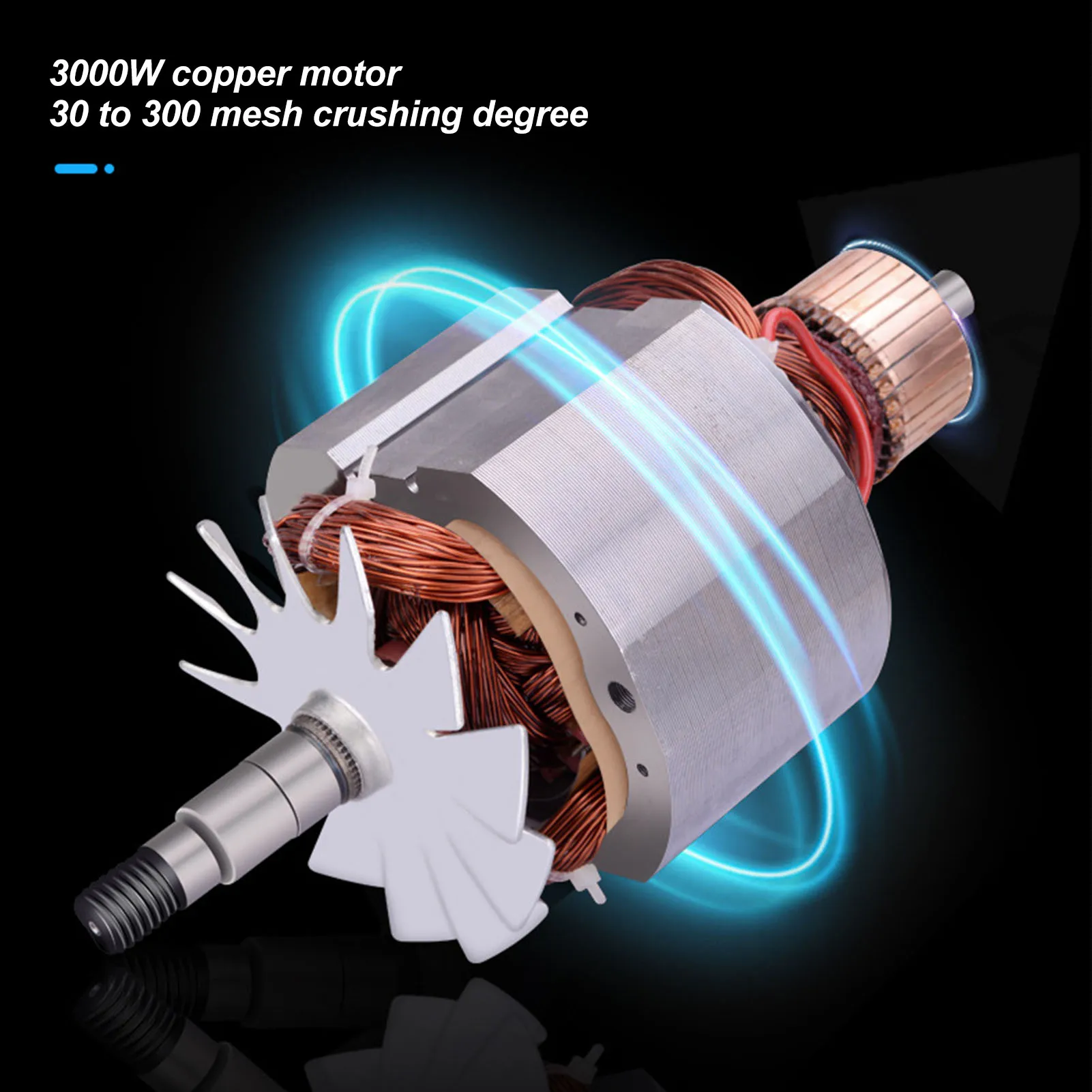 مطحنة حبوب كهربائية آمنة 1000 جرام، سهلة التنظيف، ماكينة طحن كهربائية عالية السرعة، أرجوحة للقهوة التجارية #3