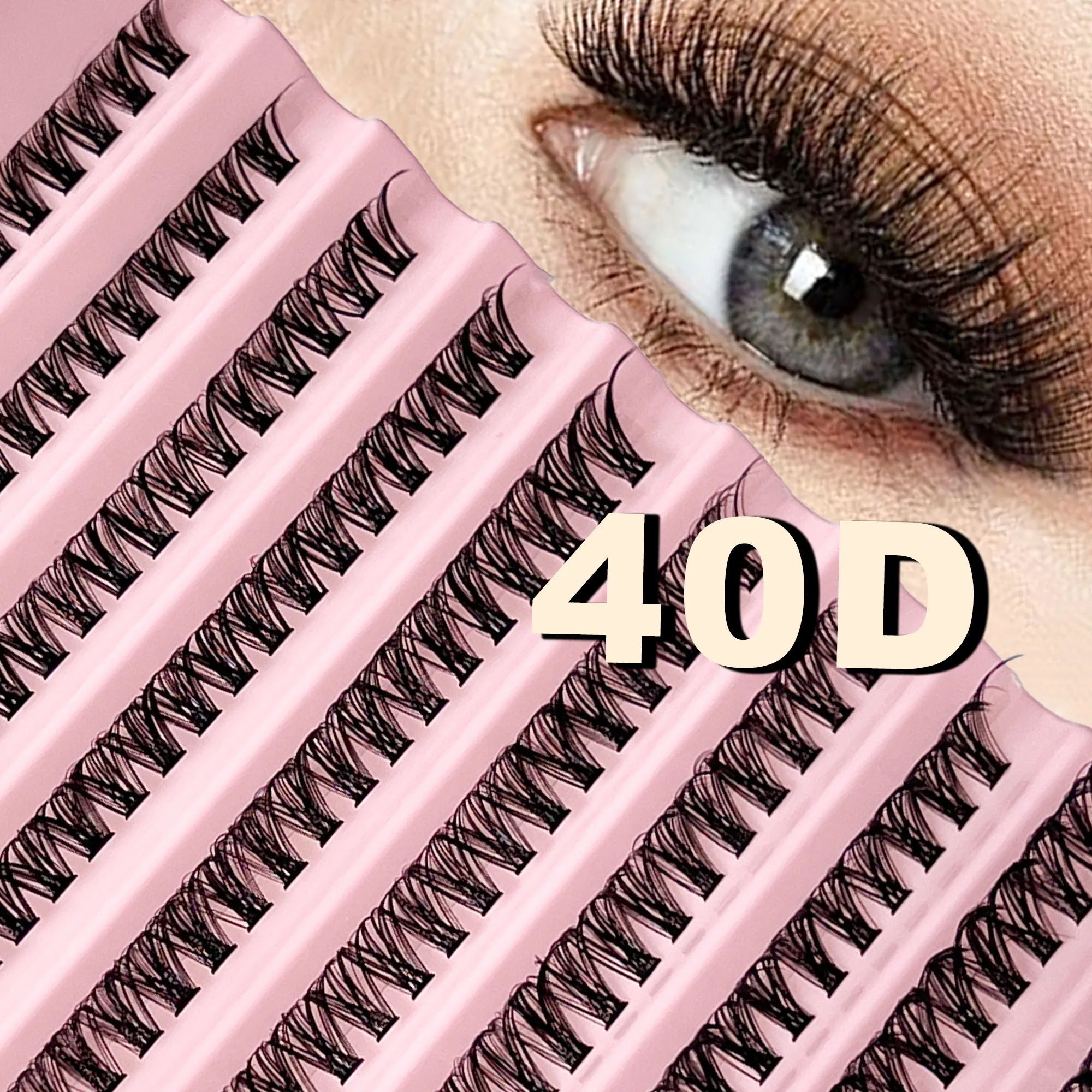 Künstliche Wimpernkollektion, 200 Sets, 30P, 40P, 80P. Einzelne Cluster-Wimpern, DIY-Wimpern C-D gekräuselt, Make-up-Tools