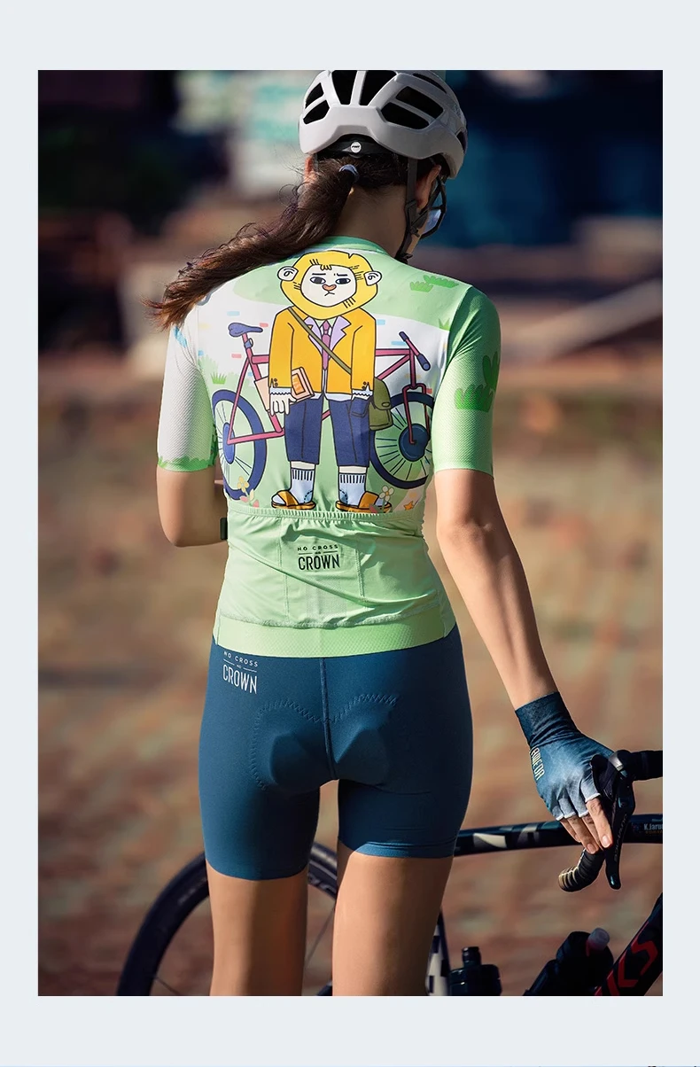 LAMEDA Damen-Radtrikot-Shorts mit Stoßdämpfung, gepolsterte Rennrad-Trägerhose, atmungsaktive Sommer-Radtrikot-Shorts – Detail 21