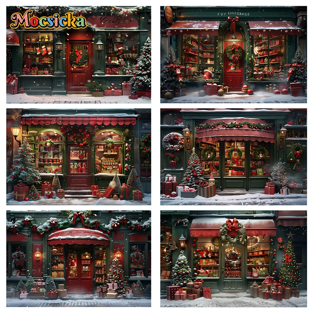 

Mocsicka Winter Christmas Photography Background Christmas Flower Knot Holiday Party Family Kids Photo Backdrops Studio