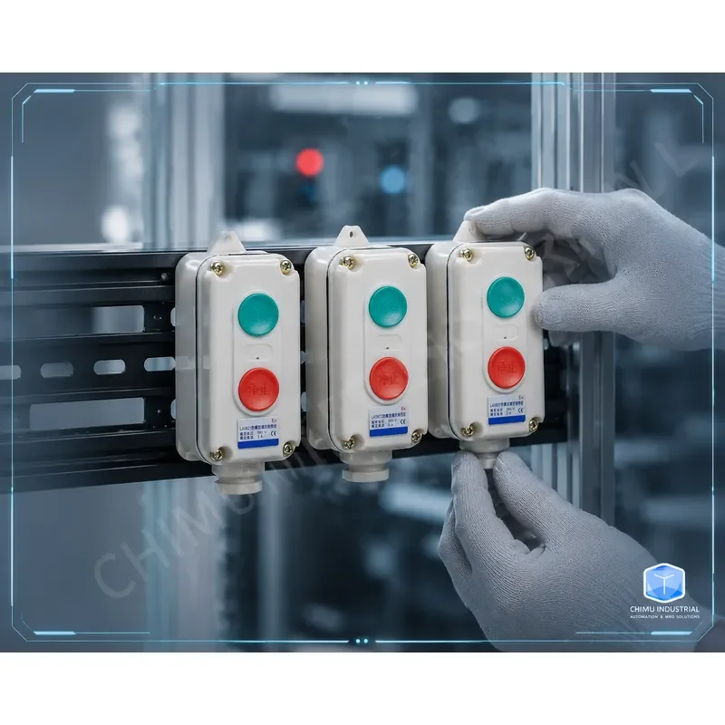 【CHIMU INDUSTRIAL】 for LA5821 Control Button Switch 1 2 3 Gang Auto Reset Start Stop Box NPN PNP DC AC
