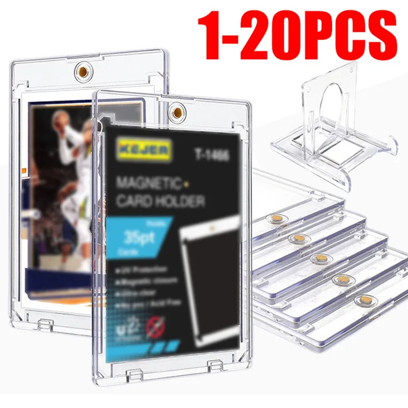 20-1PCS Magnetische Karten Halter für Trading Card Support Set Arcylic Dreieck Karte Display Ständer Wasserdicht Transparent Schutz