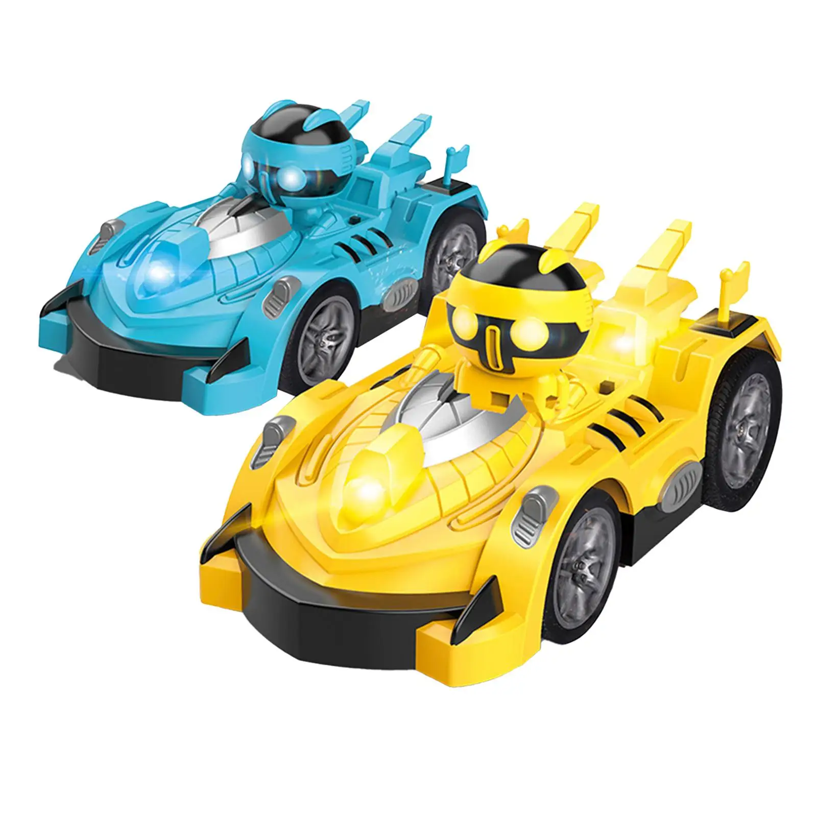 2 Pieces Remote Control Toys Bumper Car Pop-up Doll with Lights Parent Child Interactive Toy Rechargeable for Kids Christmas