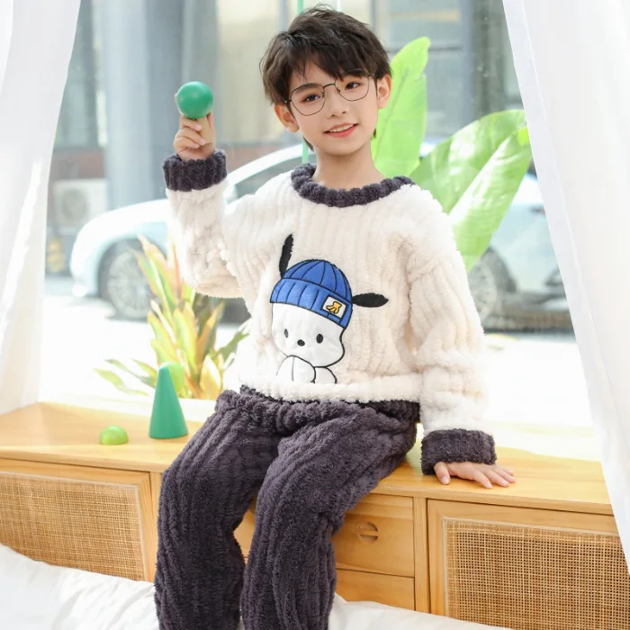 بدلة بيجامات سانريو هالو كيتي ماي ميلودي كورومي سينامورول للفتيات بدلة شتوية من الفلانيل كارتونية كاوليا طقم دافئ مكون من قطعتين #6