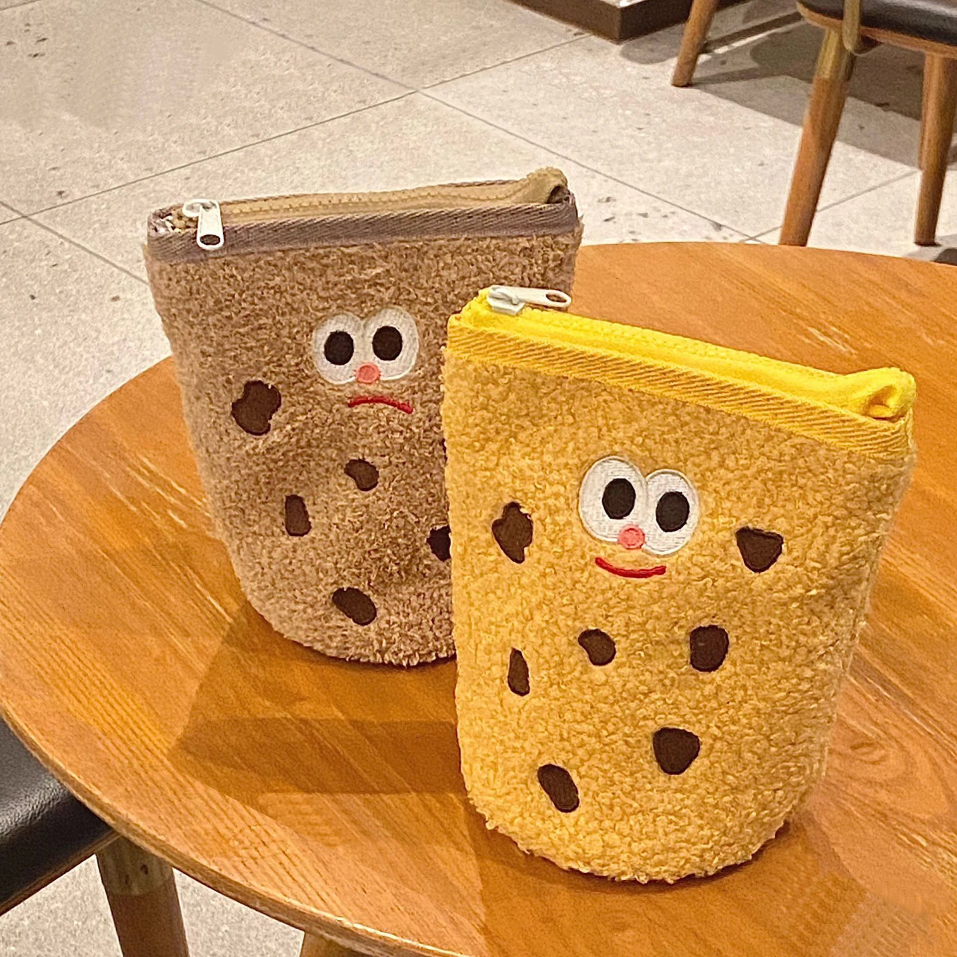 Kawaii Cookies Pencil Bag Kawaii Chips Ahoy Character Shaped Student Stationery Organizer Cute Lovely Christmas Gift for Student