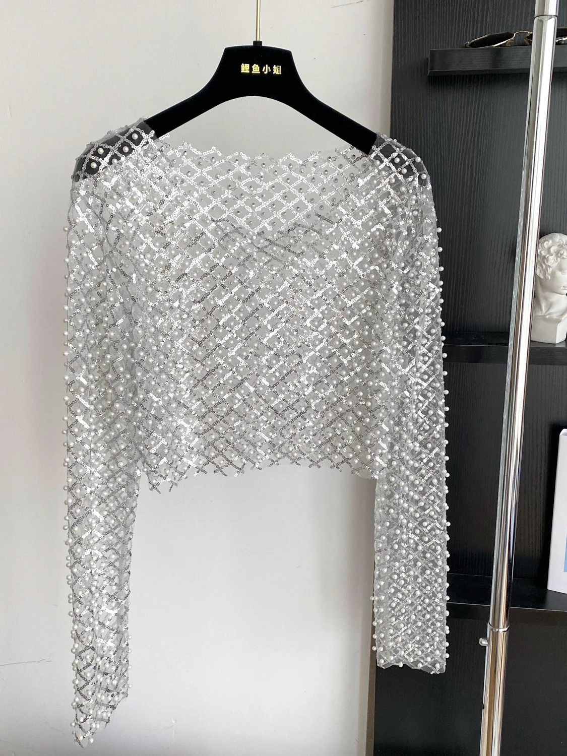 

Long Sve Beaded Gown Top Women Summer Thin See tough Sun Protection irt Korean Sle Loose Fit Lace irt
