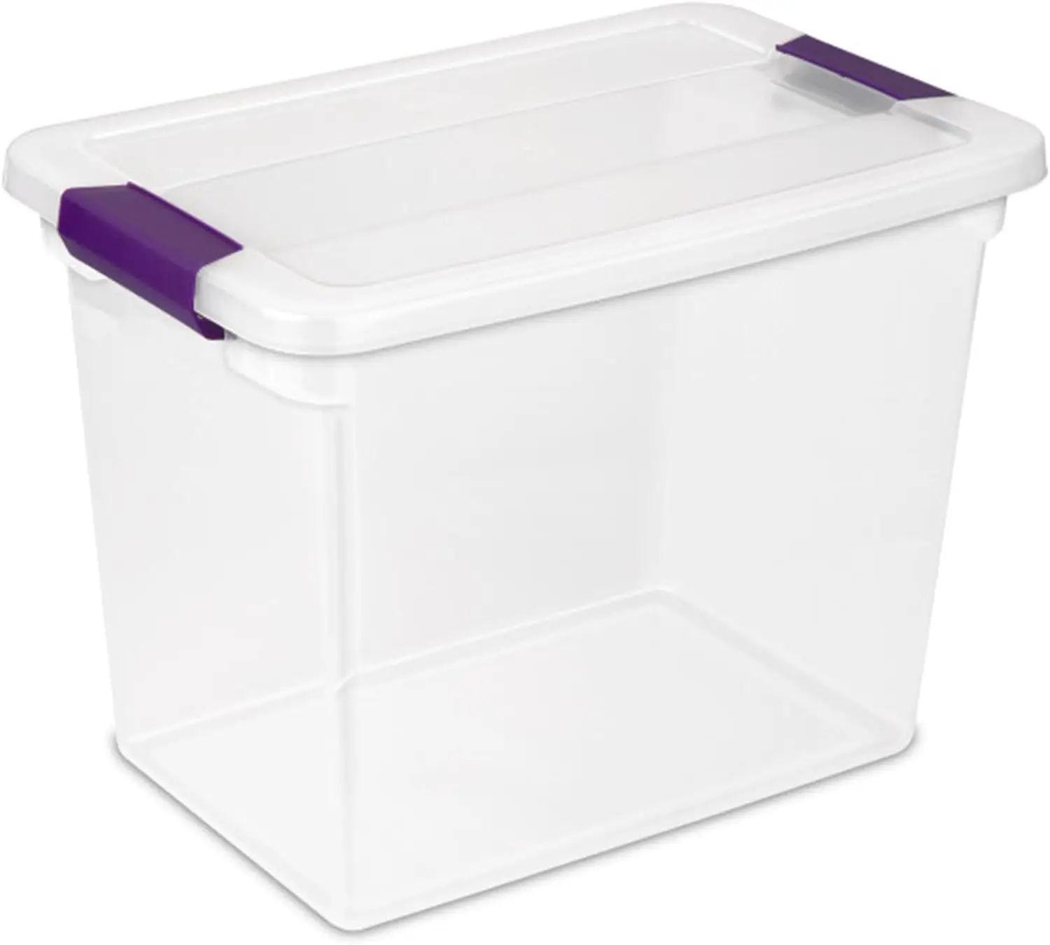 Caja de almacenamiento con pestillo Clearview de 27 cuartos, contenedor apilable con tapa de enganche, contenedor de plástico para organizar ropa en el armario, Base transparente,