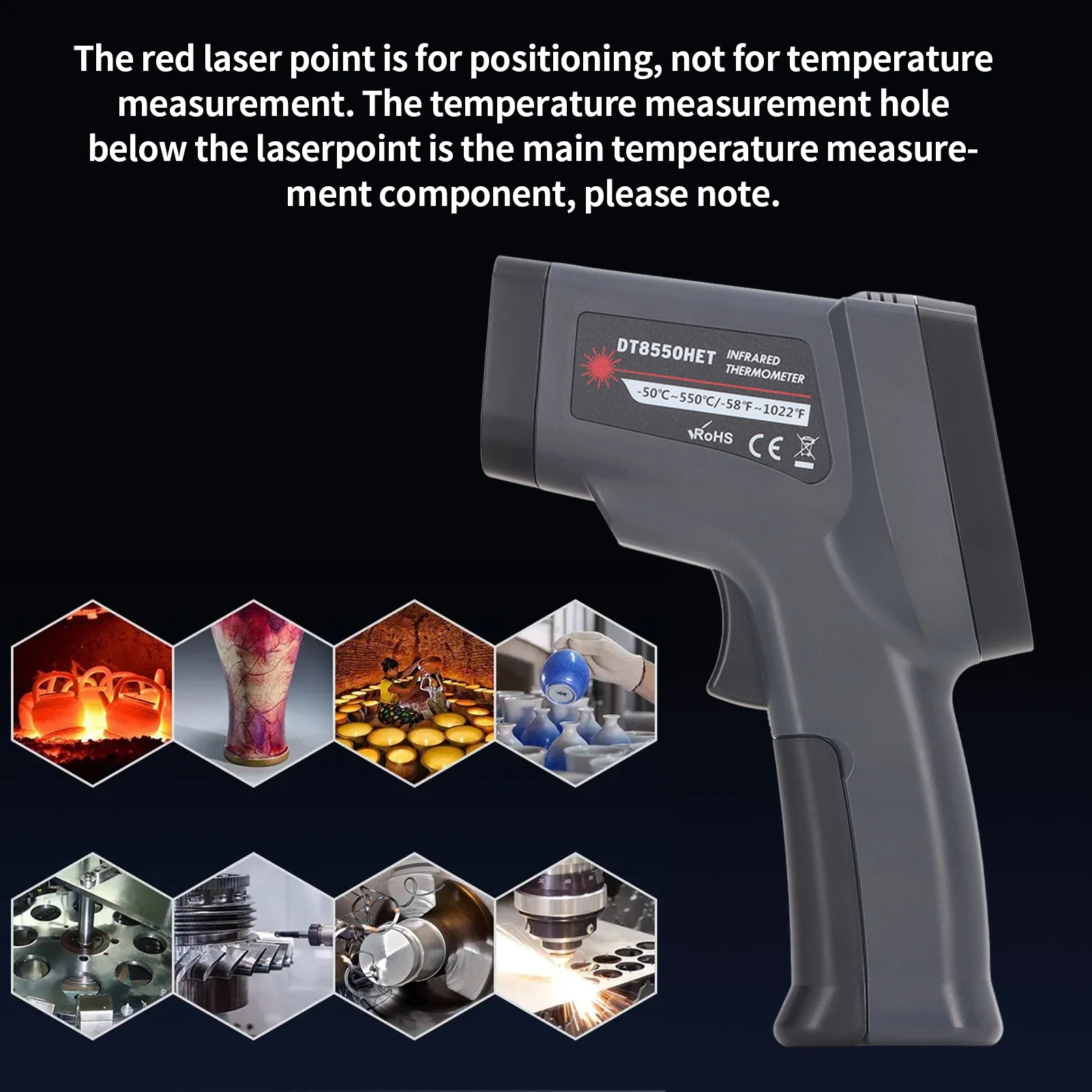 Digital Thermometer Digital Thermometer Backlit LCD Display Power Indicator K Type Thermocouple NCV Function Temperature Meter