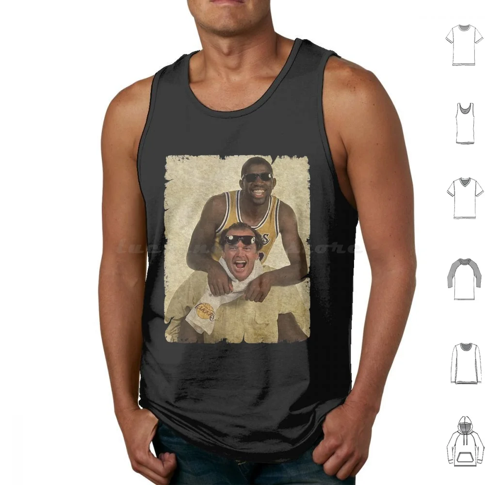 Jack Nicholson With Magic Johnson ( 1 ) Tank Tops Vest Sleeveless Jack Nicholson John Joseph Nicholson American Actor