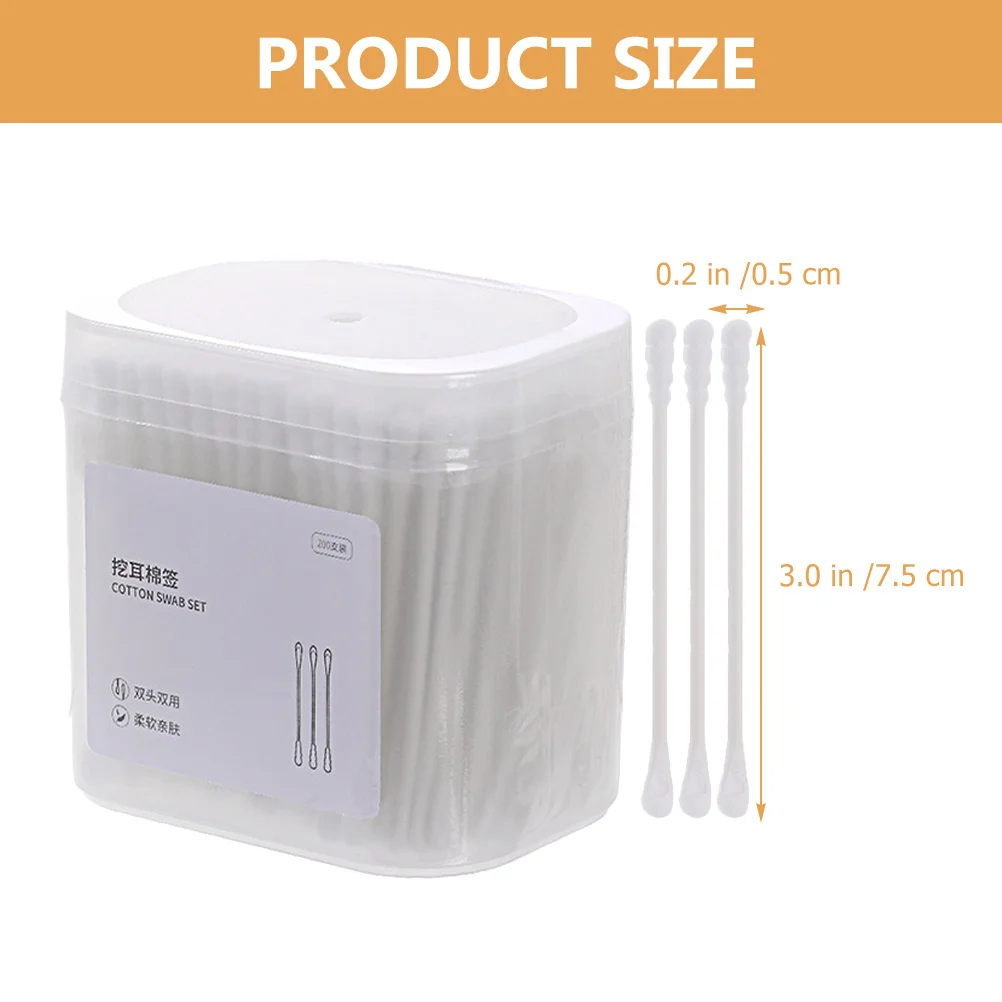 1 箱綿棒両頭使い捨て滅菌チップ清掃衛生美容ケア家庭旅行用綿棒耳掃除用