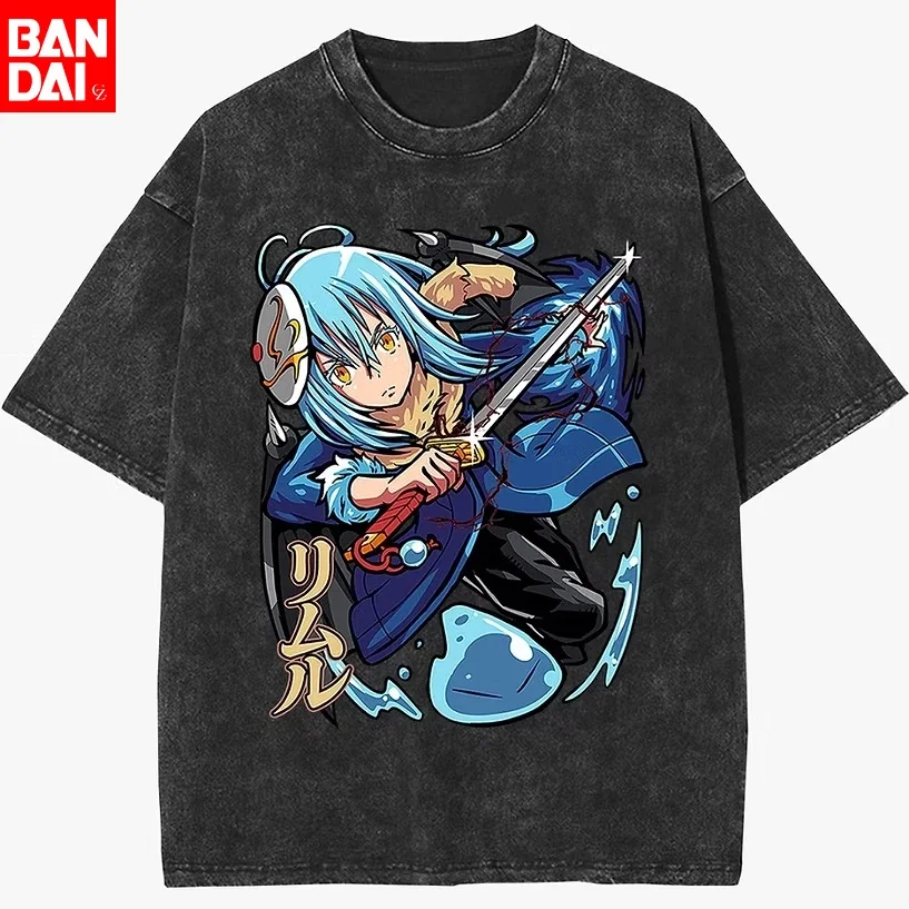 That Time I Got Reincarnated As A Slime Rimuru Tempest Print Unisex T-Shirt 2026 Sommer Vintage Washed Oversized Cotton Tees